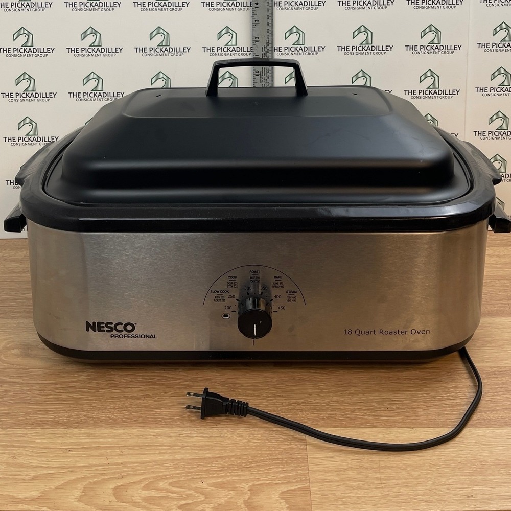 Nesco Professional 18 Quart Roaster Oven Stainless Steel Black 450F